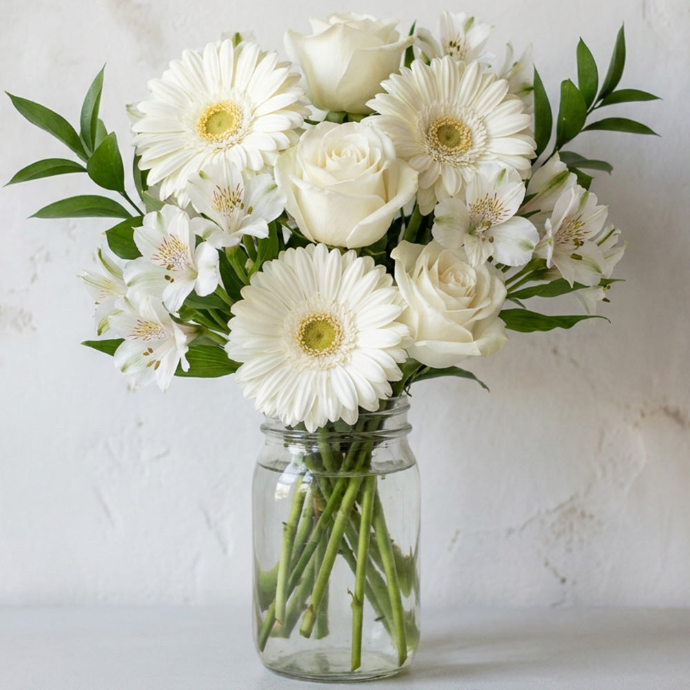 Classic Whites in Mason Jar