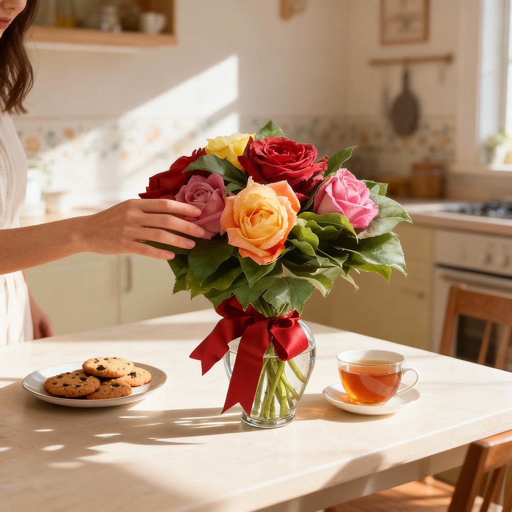 Half Dozen Assorted Long Stem Roses