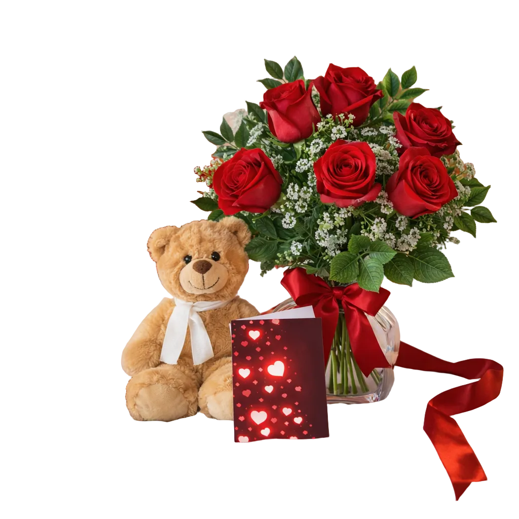 Half Dozen Sweetheart Rose Combo