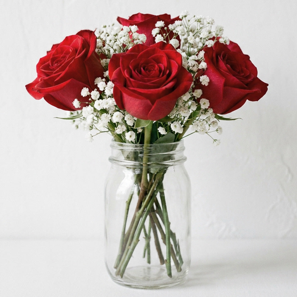 Radiant Roses in a Mason Jar
