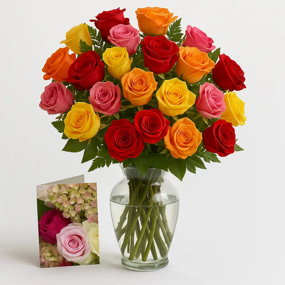 Two Dozen Assorted Long Stem Roses