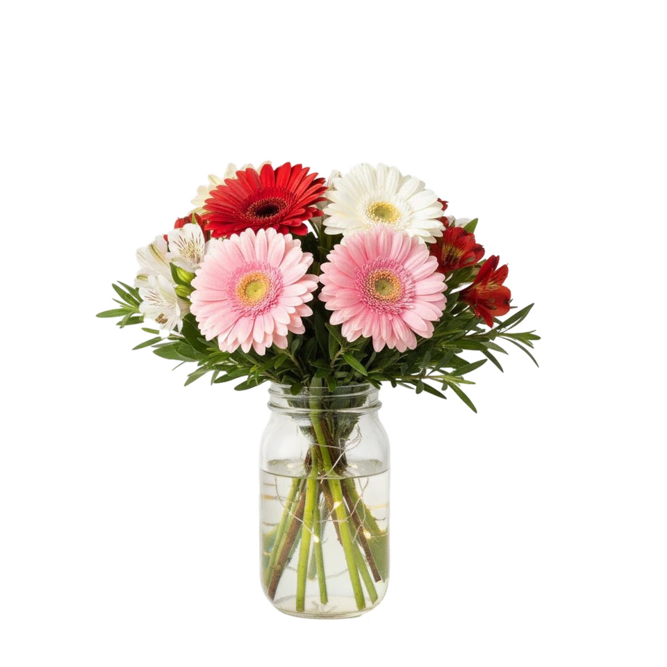 Christmas Lights Mason Jar Bouquet III