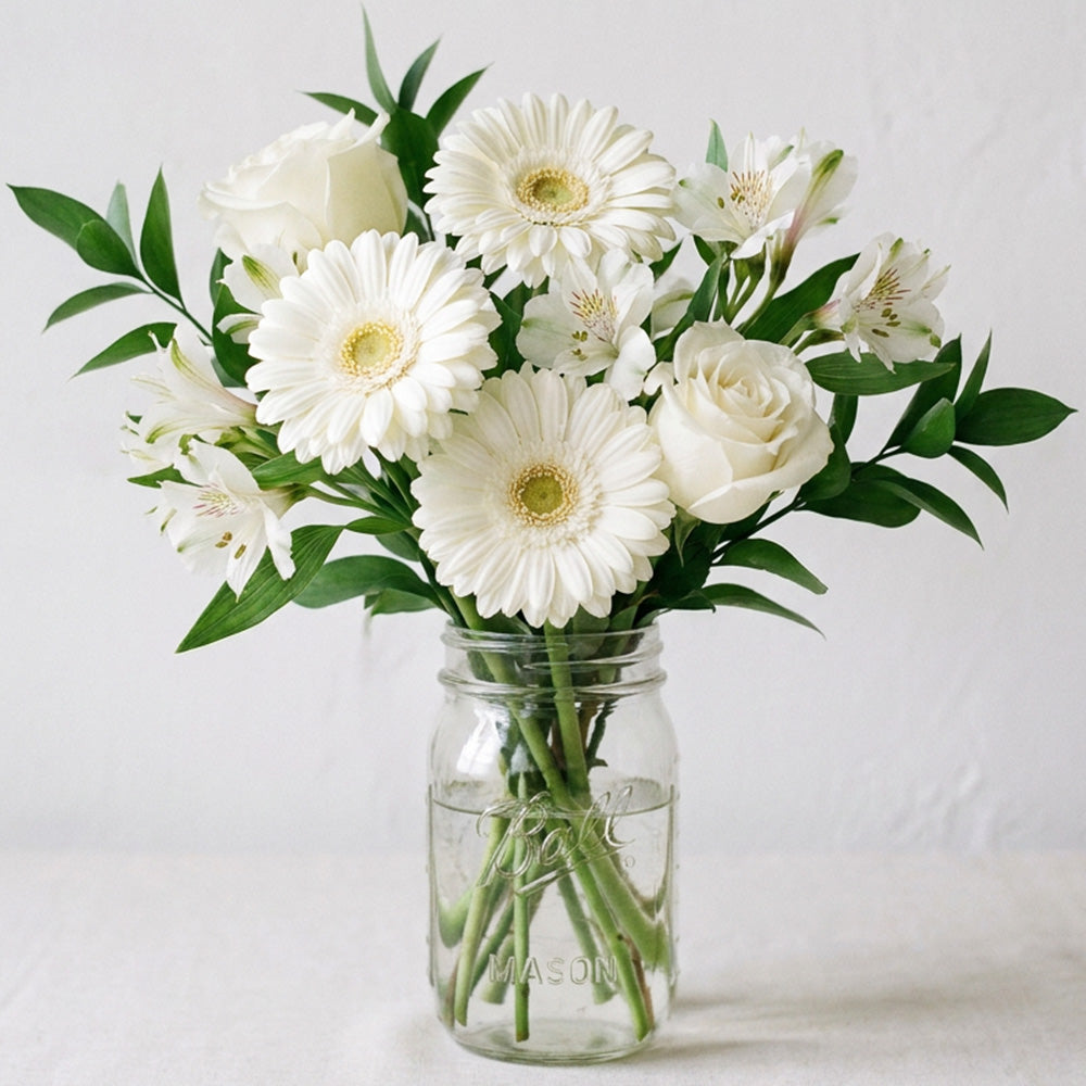 Classic Whites in Mason Jar