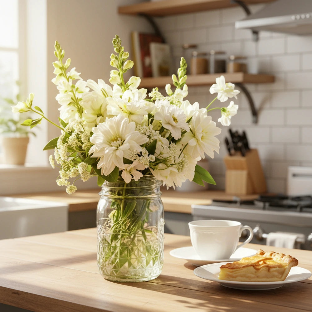 Classic Whites in Mason Jar