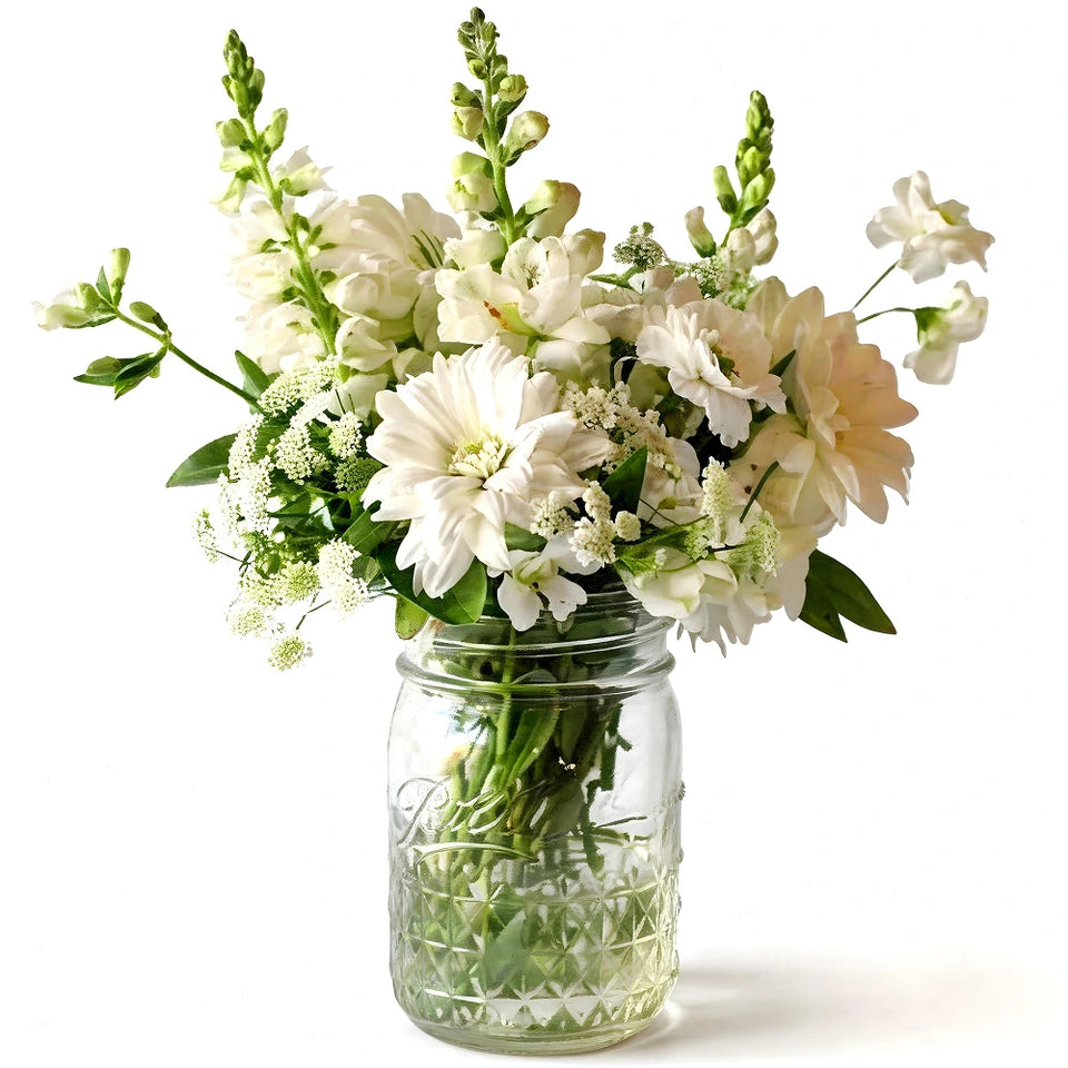 Classic Whites in Mason Jar