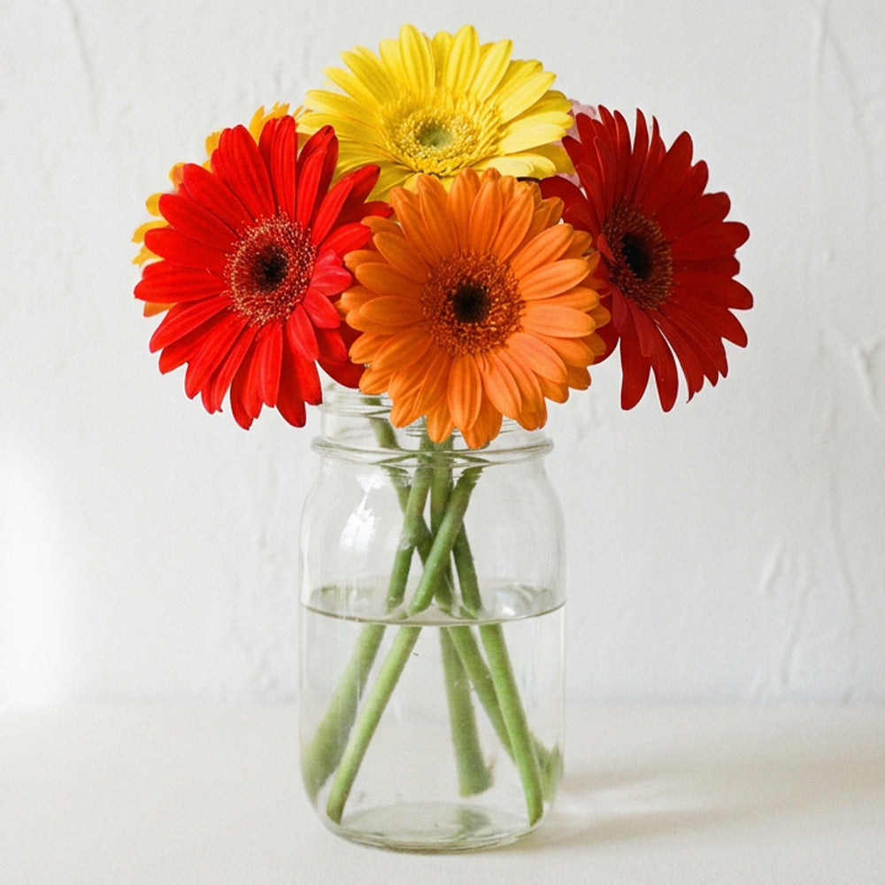 Gerbera Daisies in a Mason Jar