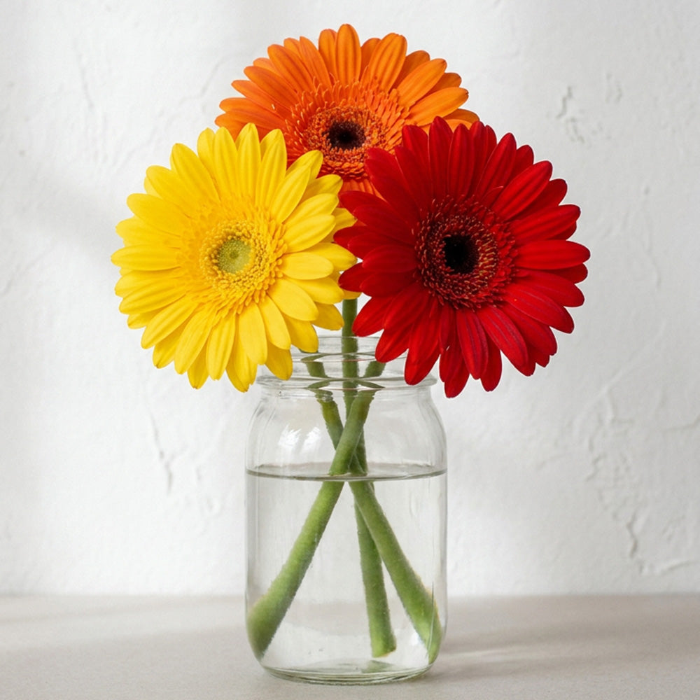 Gerbera Daisies in a Mason Jar
