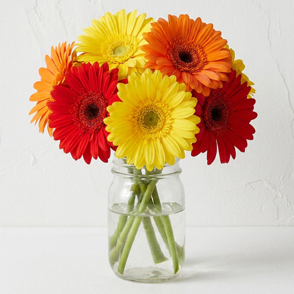 Gerbera Daisies in a Mason Jar