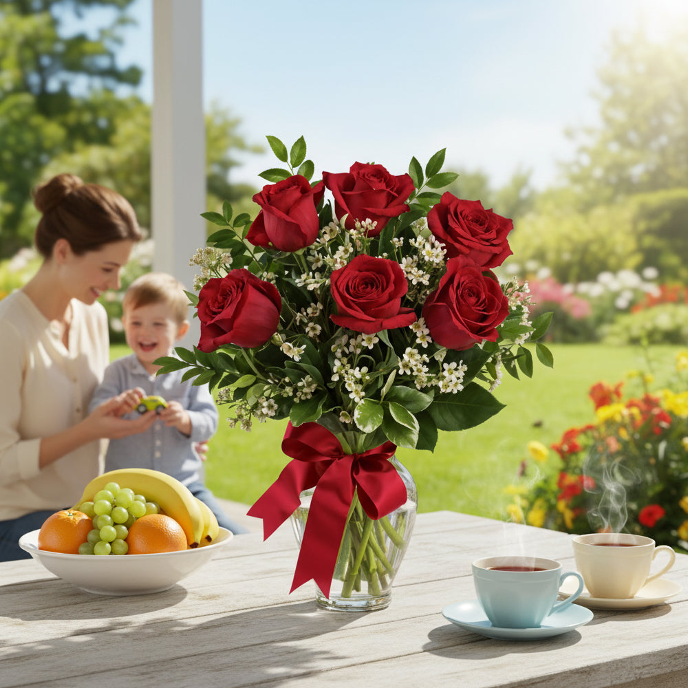 Half Dozen Sweetheart Roses
