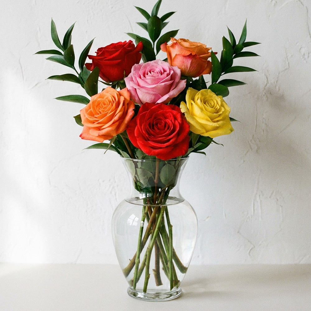 Half Dozen Assorted Long Stem Roses
