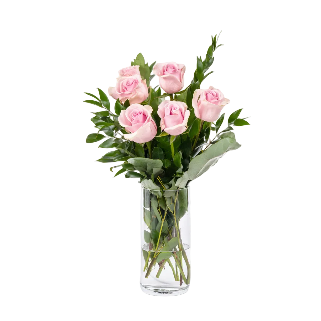 Half Dozen Pink Roses