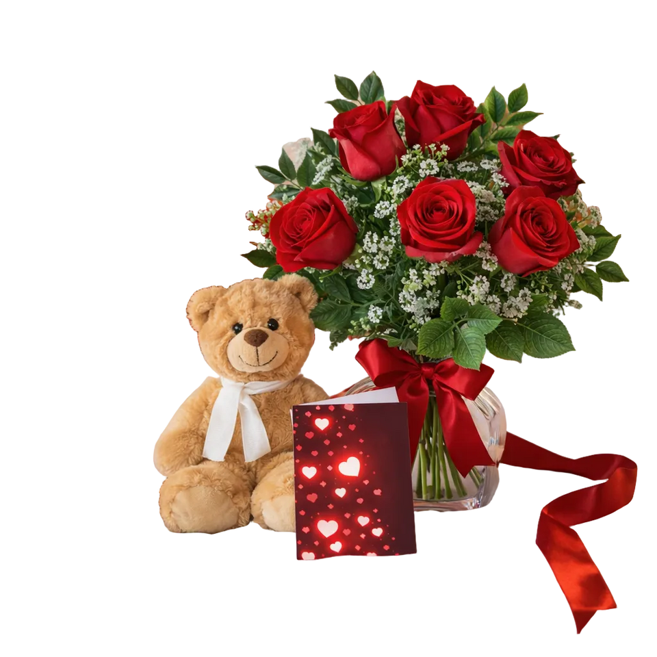 Half Dozen Sweetheart Rose Combo