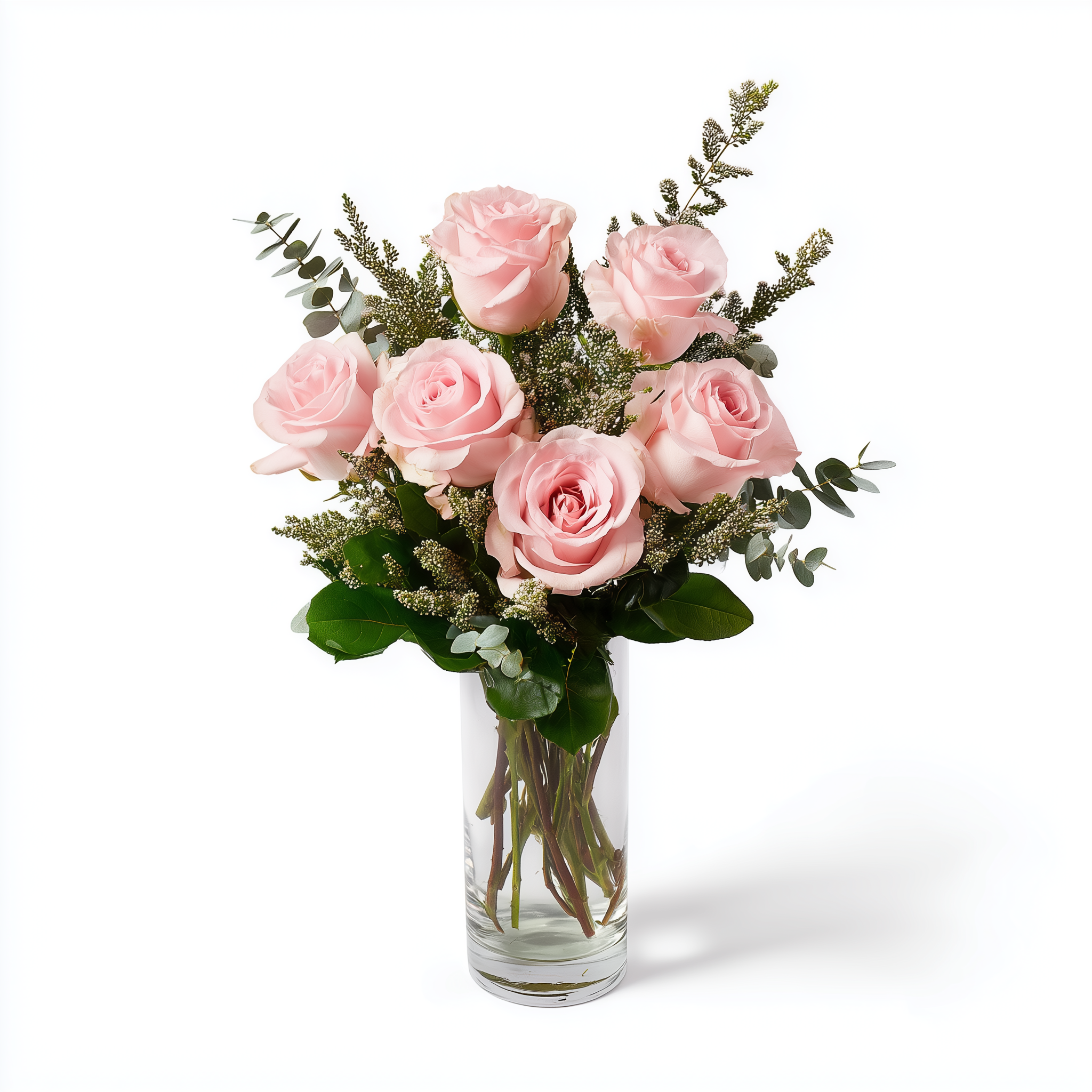 Half Dozen Pink Roses