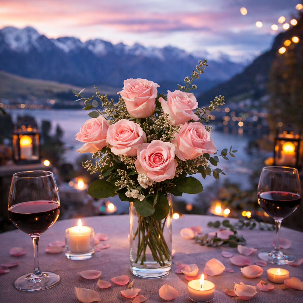 Half Dozen Pink Roses