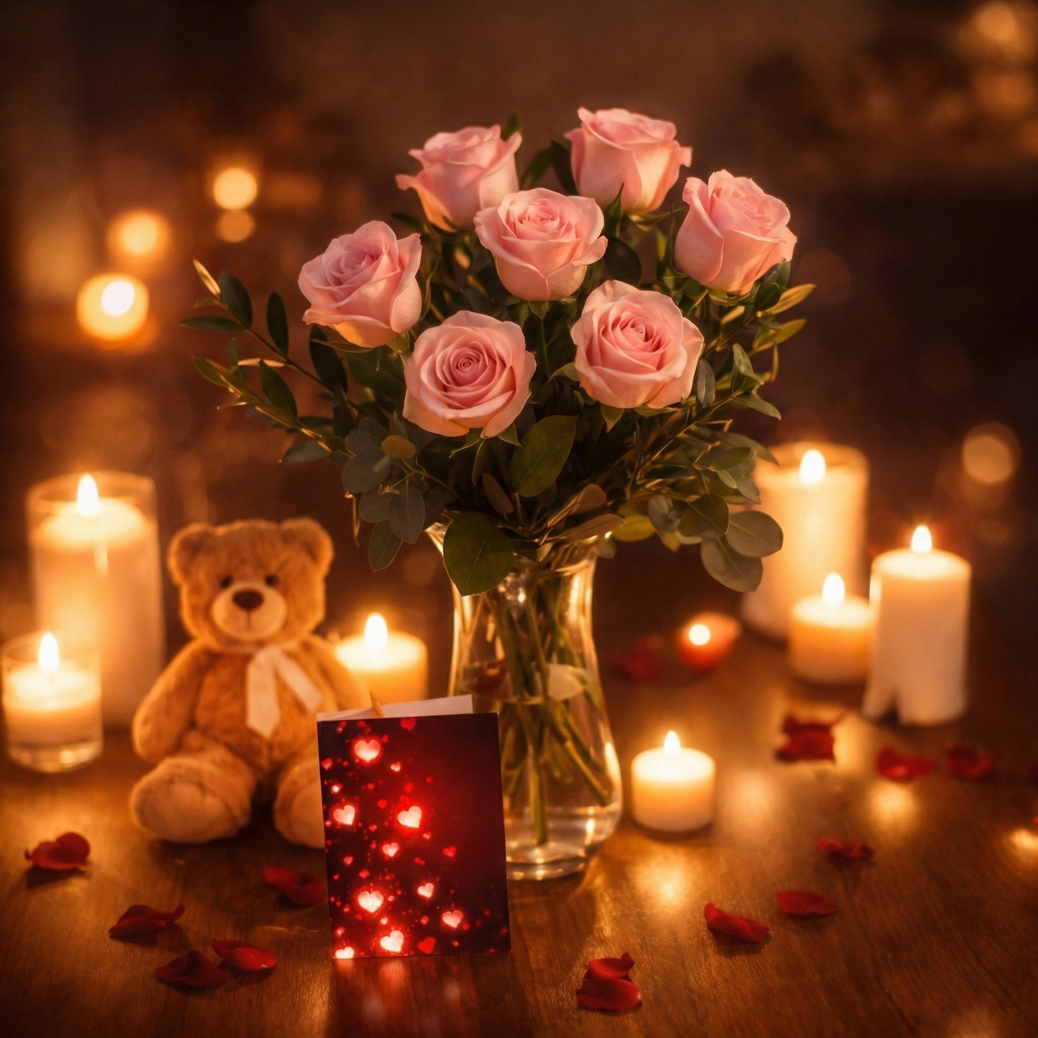 Half Dozen Pink Roses Combo