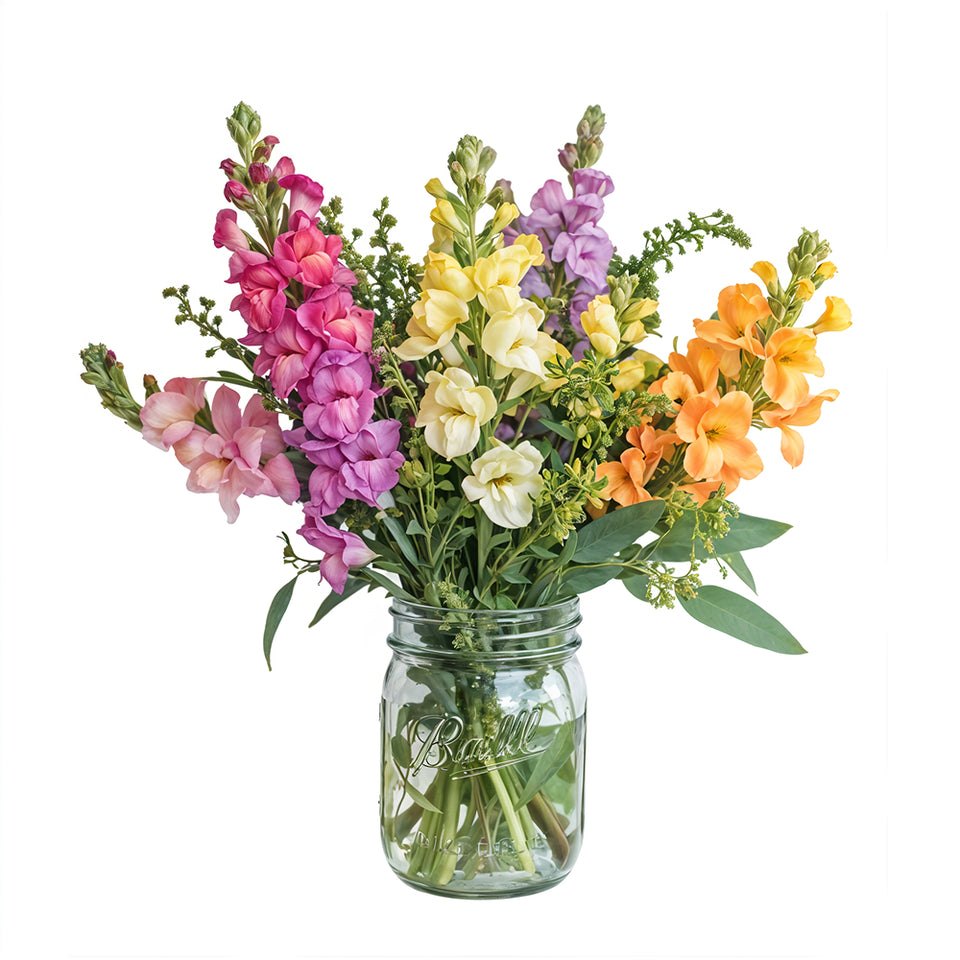 Super Snapdragons in Mason Jar - Flower Delivery New Zealand