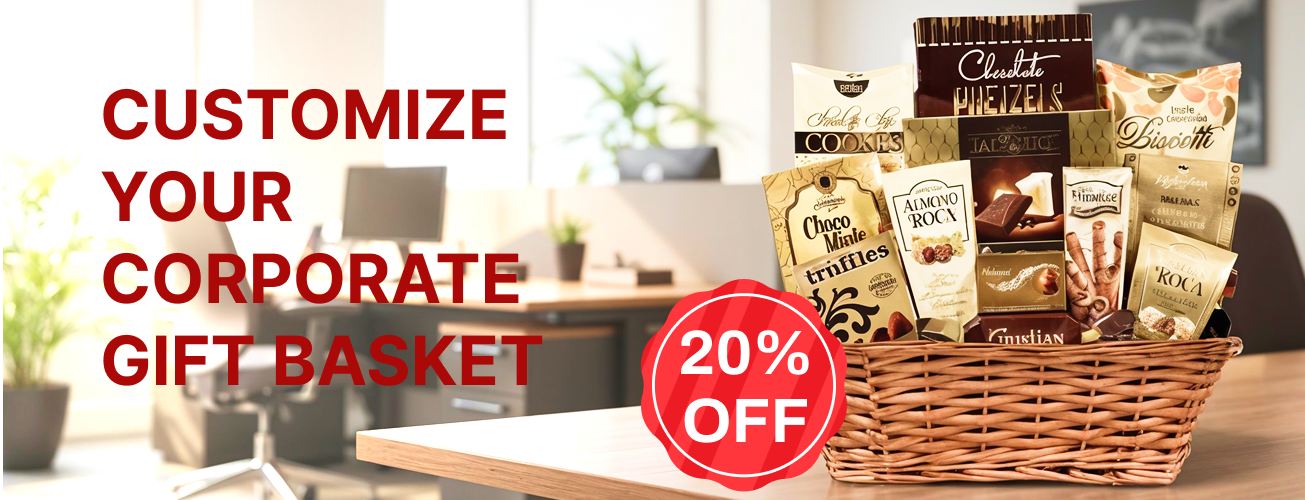 Customize corporate gift baskets - 20% off