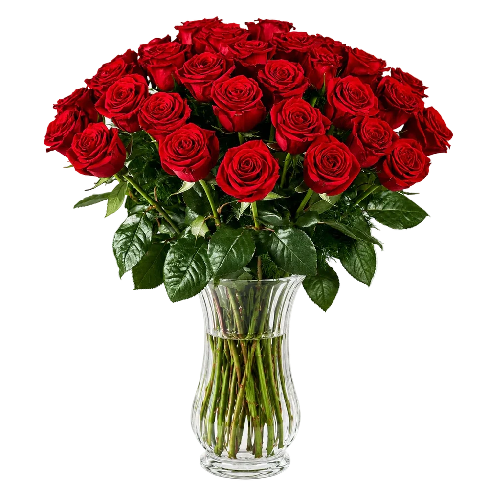 Two Dozen Long Stem Red Roses