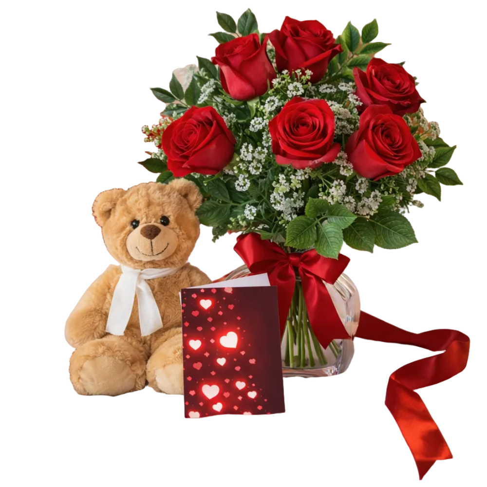 Half Dozen Sweetheart Rose Combo