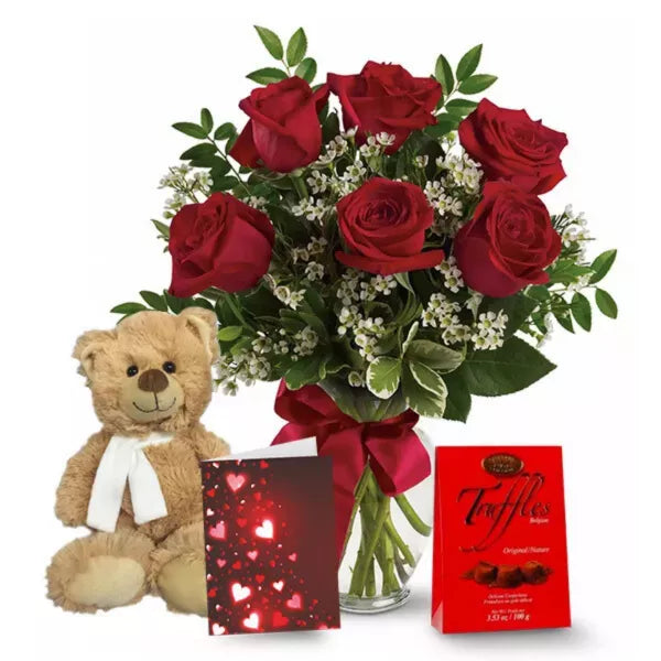 Half Dozen Sweetheart Rose Combo