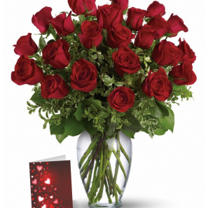 24 Red Roses & Card